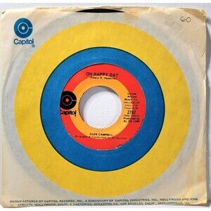Glen Campbell 45 Oh Happy Day / Someone Above on Capitol EX Country